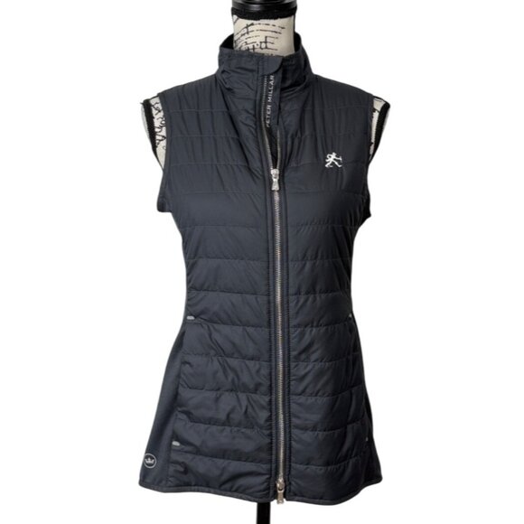 Peter Millar Womens Quilted Full-Zip Vest Size S Black - Picture 1 of 7